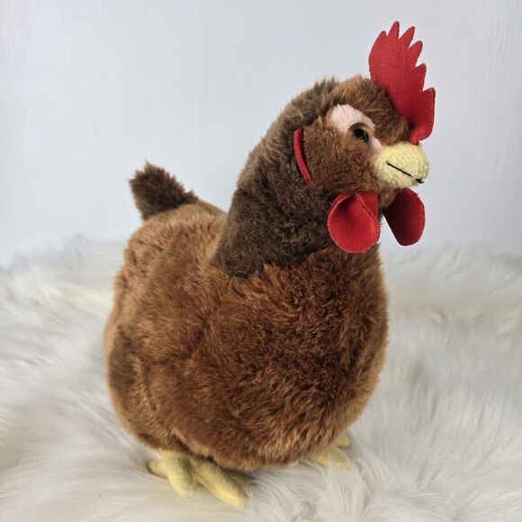 Teddy Hermann Brown Chicken Hen Plush Stuffed Animal 12" - Picture 2 of 11